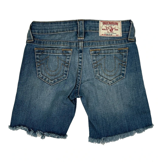 True Religion Denim Shorts - 24W UK 2 Blue Denim