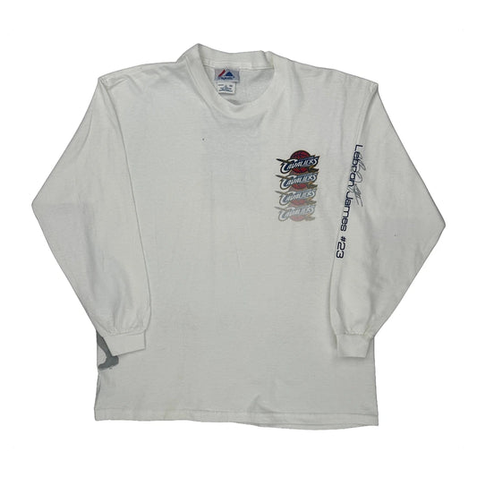 Age 18-20 Cavaliers Majestic Nba Long Sleeve T-Shirt - XL White Cotton