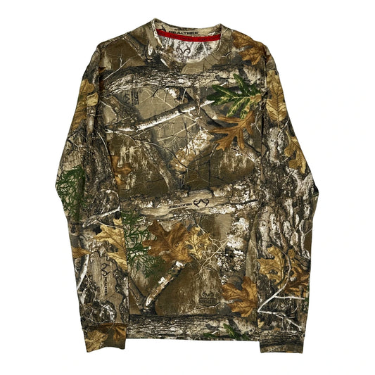 Realtree Camo Long Sleeve T-Shirt - Small Khaki Cotton