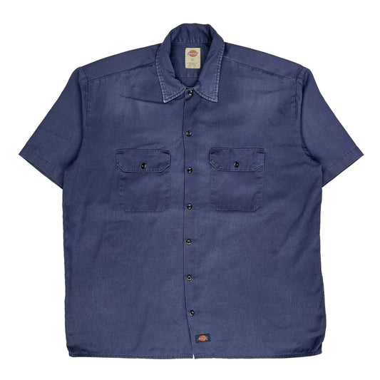 Dickies Short Sleeve Shirt - XL Navy Polyester Blend