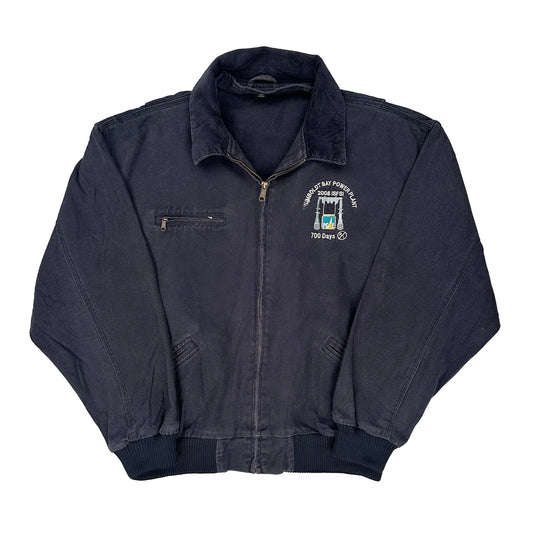 Humboldt Bay Power Plant Unbranded Detroit Style Workwear Jacket - XL Navy Cotton