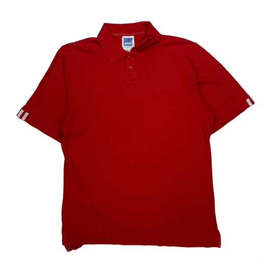 Vintage Adidas Polo Shirt - Large Red Cotton
