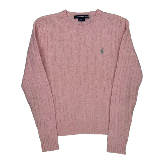 Ralph Lauren Sport Cable Knit Jumper - Medium Pink Wool