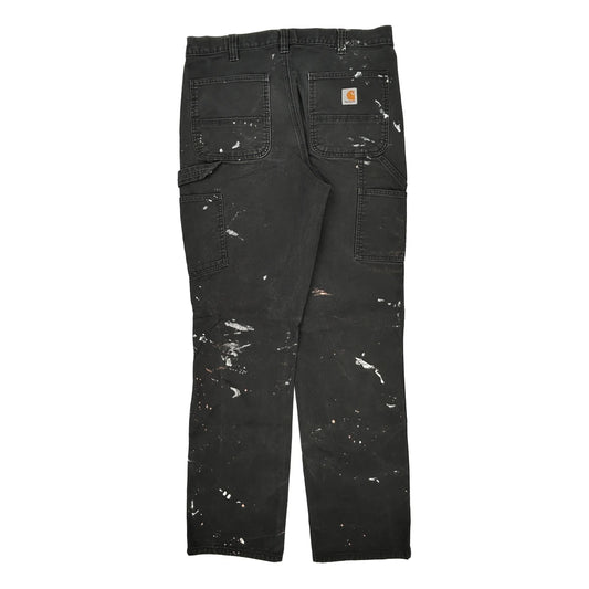 Carhartt Double Knee Carpenter Trousers - 35W 32L Black Cotton