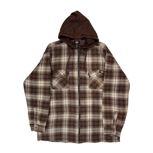 Dickies Checked Jacket - XL Brown Cotton