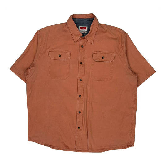 Wrangler Short Sleeve Shirt - XL Orange Cotton
