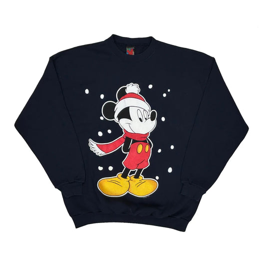 Mickey Mouse Mickey Unlimited Cartoon Sweatshirt - XL Navy Cotton