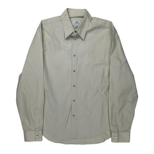 Armani Exchange Shirt - Large Beige Cotton