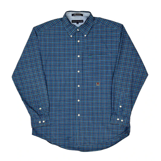 Tommy Hilfiger Checked Shirt - Large Blue Cotton