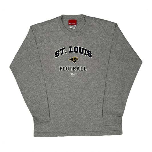St. Louis Rams Reebok Nfl Long Sleeve T-Shirt - XL Grey Cotton
