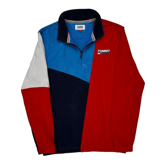 Tommy Jeans 1/4 Zip - Small Multicoloured Cotton