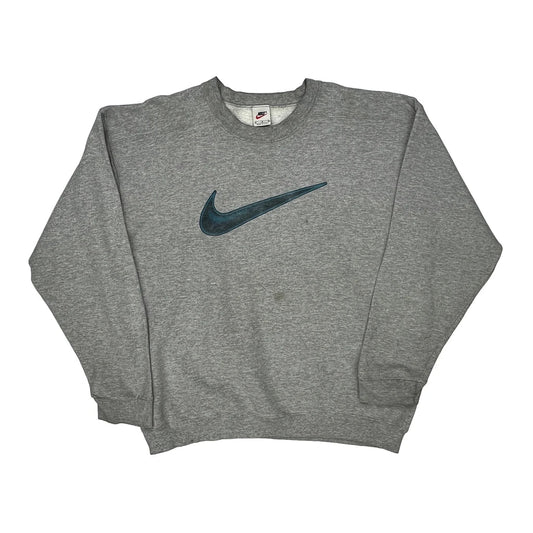 Vintage Made In USa Nike Sweatshirt - Large Grey Cotton