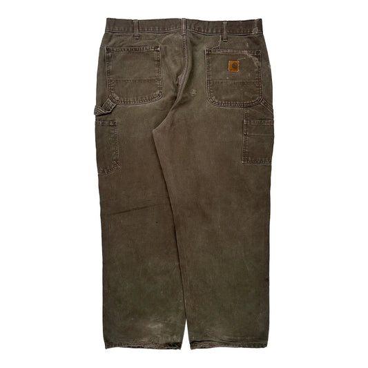 Carhartt Double Knee Carpenter Trousers - 36W 30L Brown Cotton