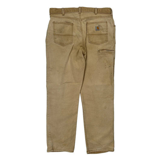Carhartt Carpenter Trousers - 35W 34L Beige Cotton
