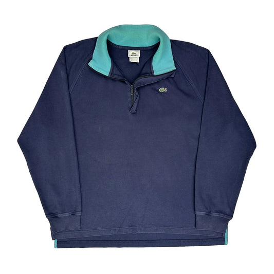 Lacoste 1/4 Zip - 2XL Navy Cotton Blend