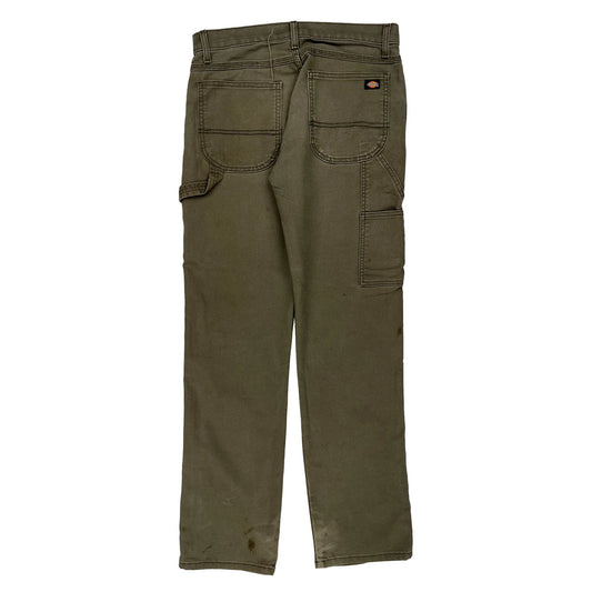 Dickies Carpenter Trousers - 30W 32L Green Cotton Blend