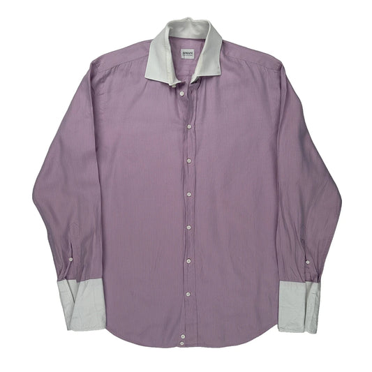 Armani Contrast Stitch Shirt - Medium Purple Cotton