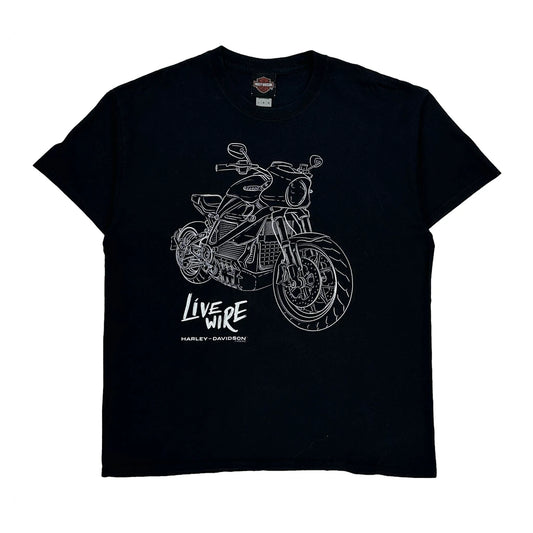 Livewire Harley Davidson Graphic T-Shirt - Large Black Cotton