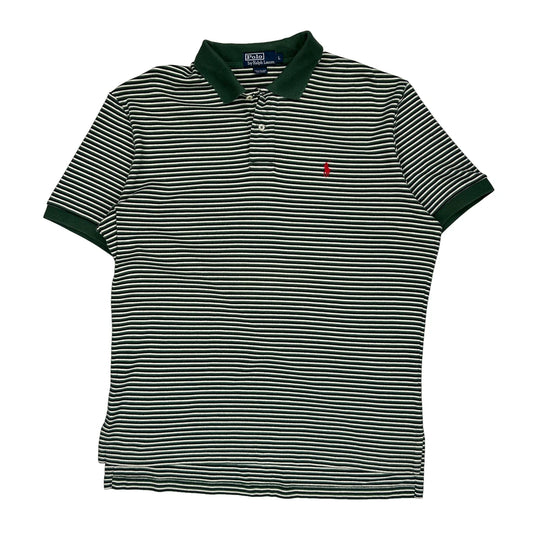 Polo By Ralph Lauren Striped Polo Shirt - Large Green Cotton