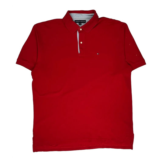 Tommy Hilfiger Polo Shirt - XL Red Cotton