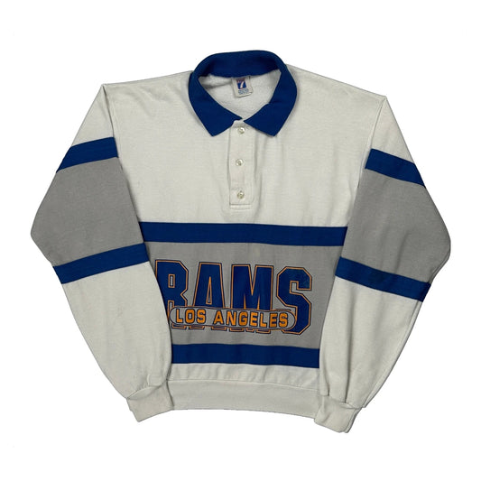 Made In USA Logo Athletics Los Angeles Rams Polo Jumper - Medium White Cotton