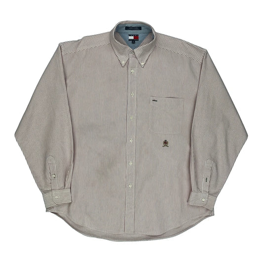 Tommy Hilfiger Striped Shirt - XL Red Cotton
