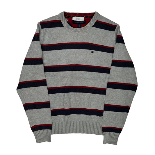 Tommy Hilfiger Striped Jumper - Medium Navy Cotton