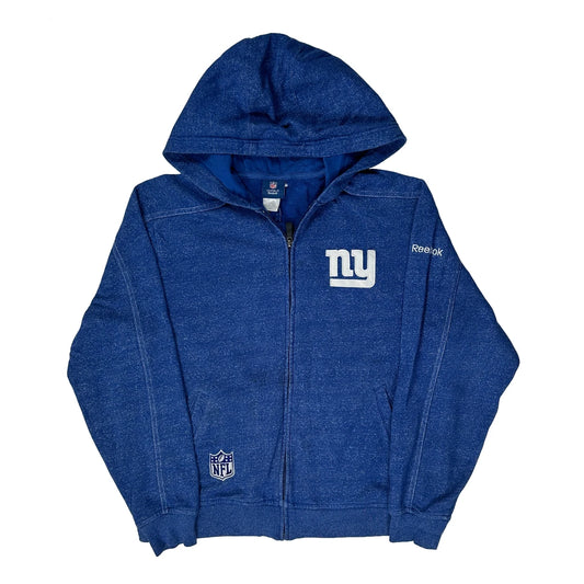 New York Giants Reebok Graphic Hoodie - Medium Blue Polyester Blend