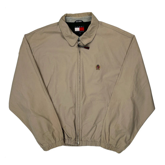 90S Tommy Hilfiger Harrington Jacket - Large Beige Cotton