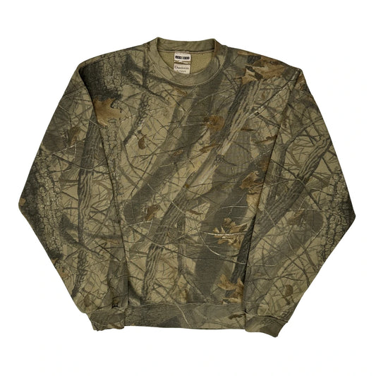 Jerzees Camo Sweatshirt - XL Khaki Cotton Blend