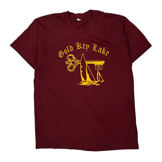 Gold Key Lake Unbranded Graphic T-Shirt - Medium Yellow Cotton