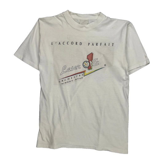 Laser One Unbranded Single Stitch T-Shirt - Medium White Cotton