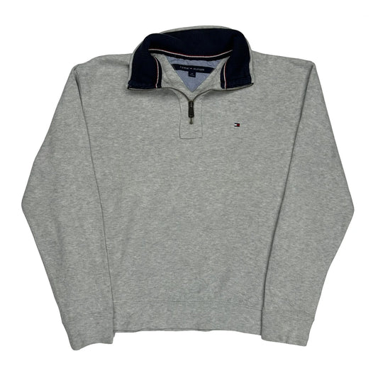 Tommy Hilfiger 1/4 Zip - Large Grey Cotton