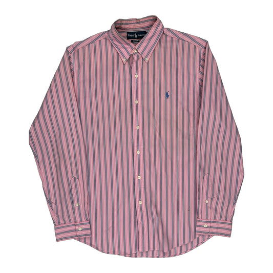 Ralph Lauren Striped Shirt - Large Pink Cotton