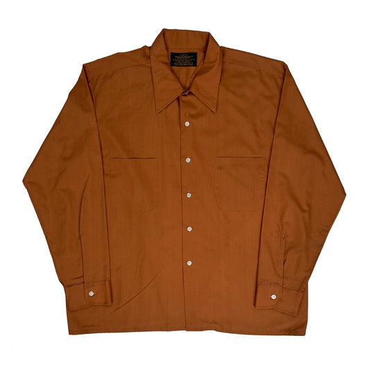 70S Sears Shirt - XL Orange Polyester Blend