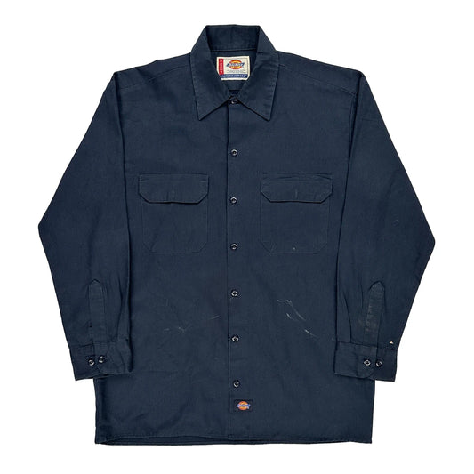 Dickies Shirt - Medium Navy Polyester Blend