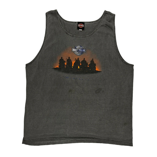 Salem Harley-Davidson Oregon U.S.A. Harley Davidson Graphic Vest - XL Grey Cotton