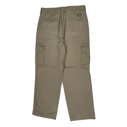 Dickies Cargo Trousers - 34W 32L Khaki Cotton