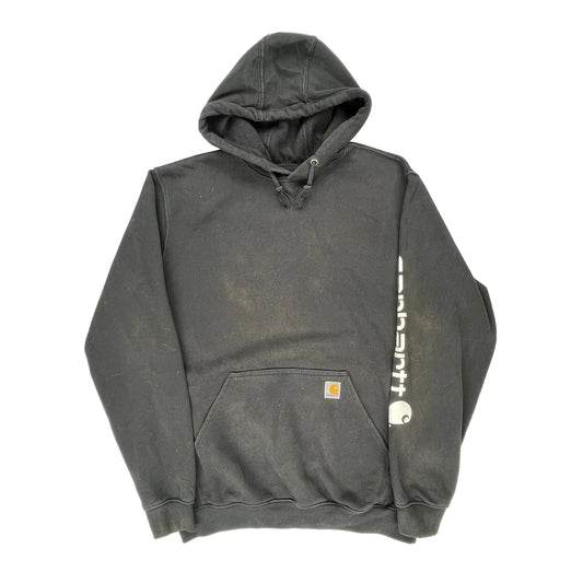 Tall Carhartt Spellout Hoodie - Large Black Cotton