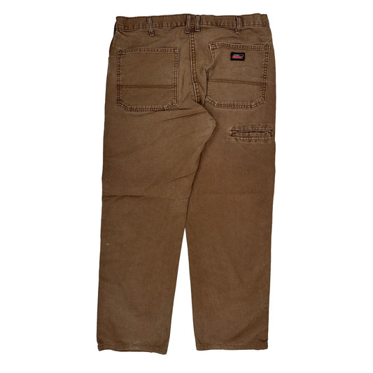 Dickies Carpenter Trousers - 34W 32L Brown Cotton