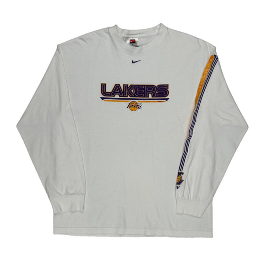 Lakers Nike Nba Long Sleeve T-Shirt - XL White Cotton