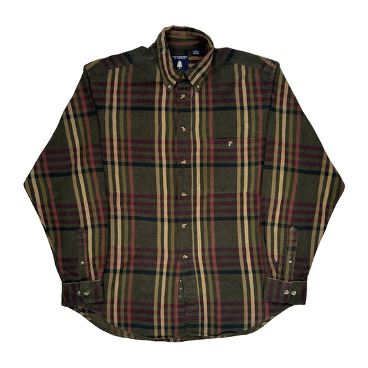 Roundtree & Yorke Checked Flannel Shirt - Large Multicoloured Cotton