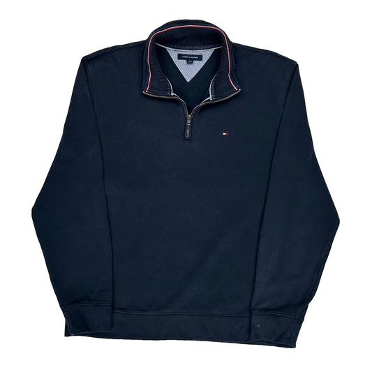 Vintage Tommy Hilfiger 1/4 Zip - XL Navy Cotton