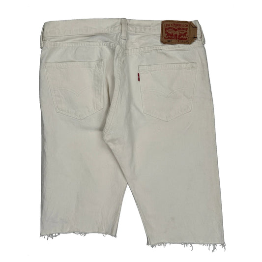 Levis Denim Shorts - 32W 13L White Cotton