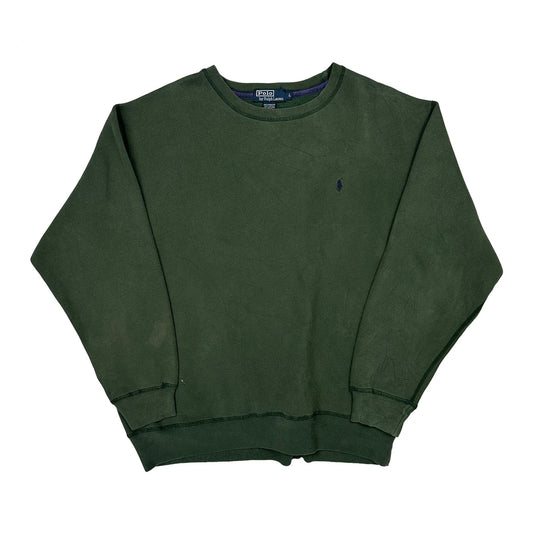Polo By Ralph Lauren Sweatshirt - Large Green Cotton Blend
