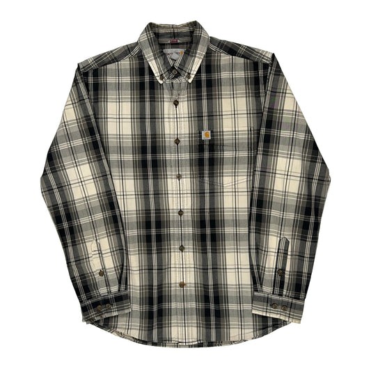 Carhartt Checked Flannel Shirt - Medium Black & White Cotton