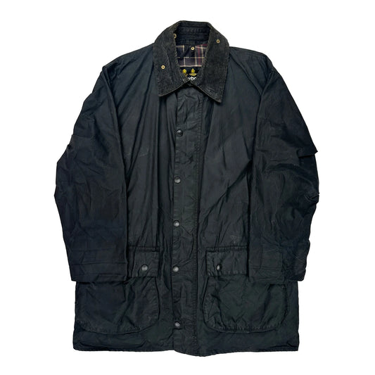 Border Barbour Wax Jacket - Large Black Cotton
