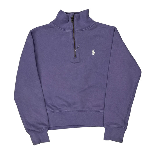 Age 11 Polo By Ralph Lauren 1/4 Zip - Medium Purple Cotton