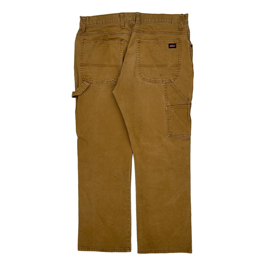 Dickies Carpenter Trousers - 35W 29L Brown Cotton