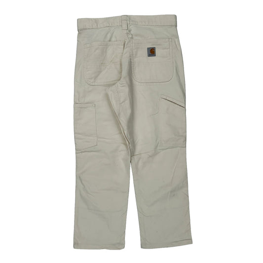 Carhartt Double Knee Carpenter Trousers - 30W 30L Cream Cotton